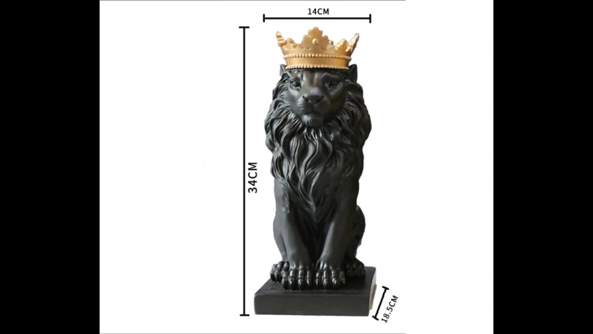 Detail Black Lion Statue With Gold Crown Nomer 38