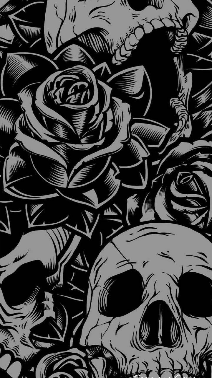 Detail Black Skull Wallpaper Nomer 31