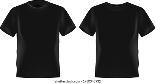 Detail Black T Shirt Png Front And Back Nomer 20