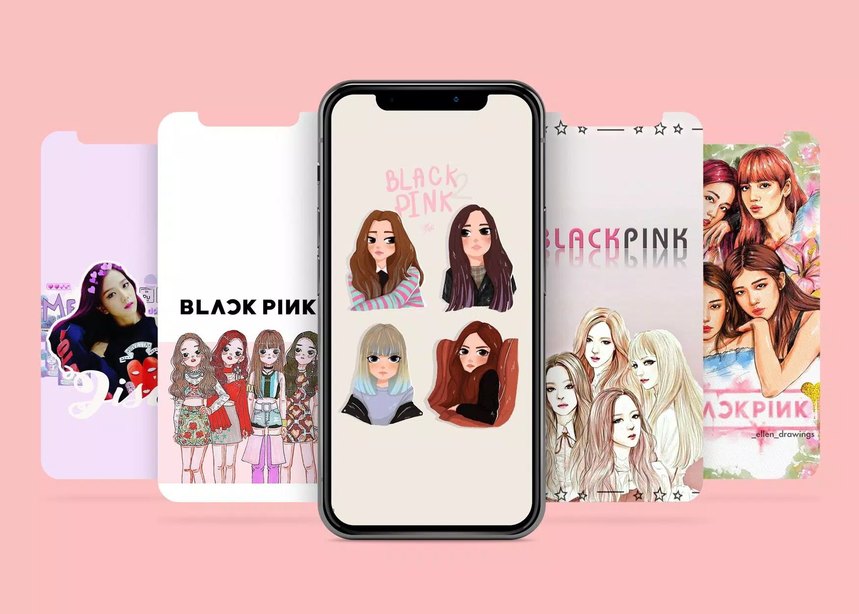 Detail Blackpink Cartoon Wallpaper Nomer 24
