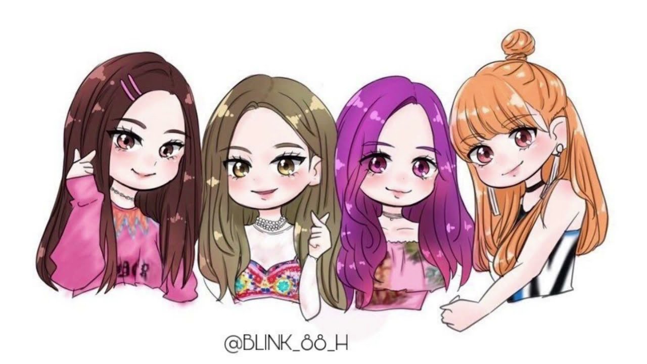 Detail Blackpink Cartoon Wallpaper Nomer 8