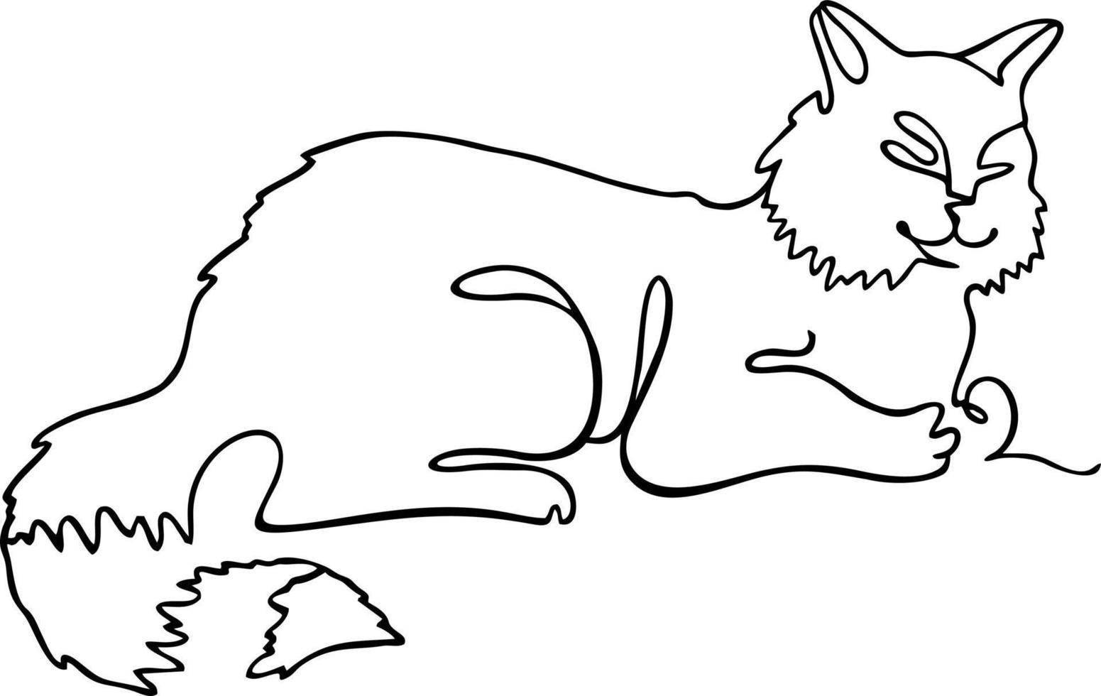Detail Cat One Line Nomer 6
