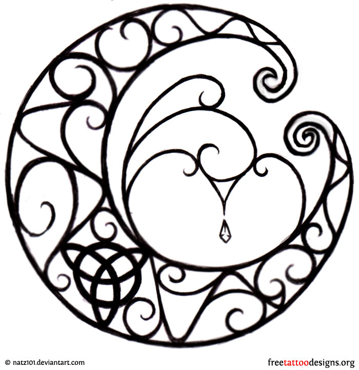Detail Moon Drawing Tattoo Nomer 15