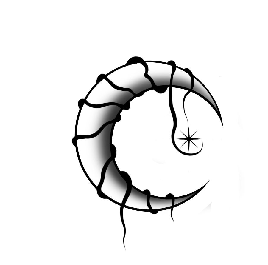 Detail Moon Drawing Tattoo Nomer 2