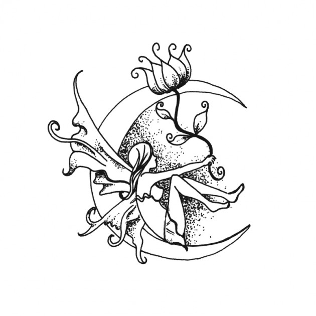 Detail Moon Drawing Tattoo Nomer 25
