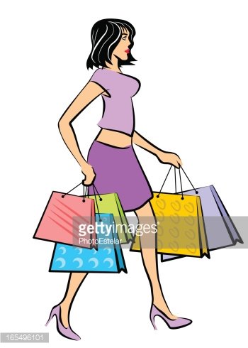 Detail Schattenbild Frau Shoppen Nomer 23