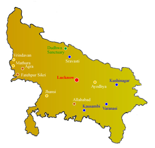 Detail Uttar Pradesh Tourism Map Nomer 3