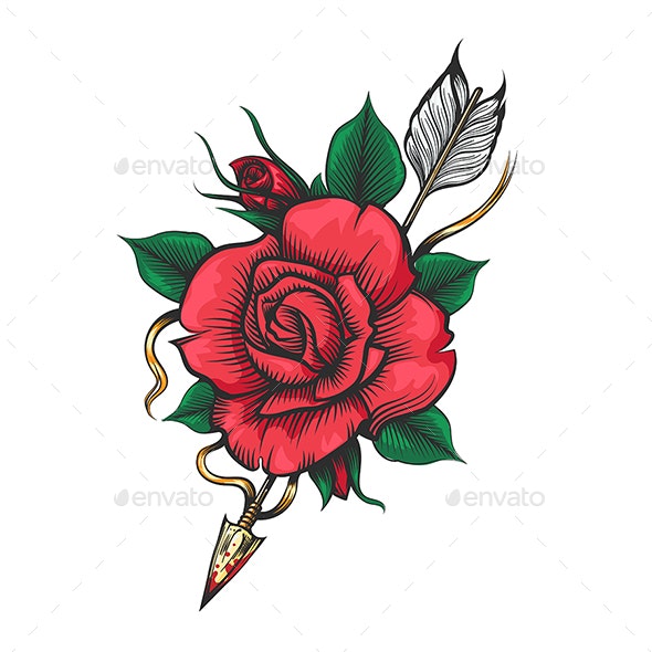 Detail White And Red Rose Tattoo Nomer 12