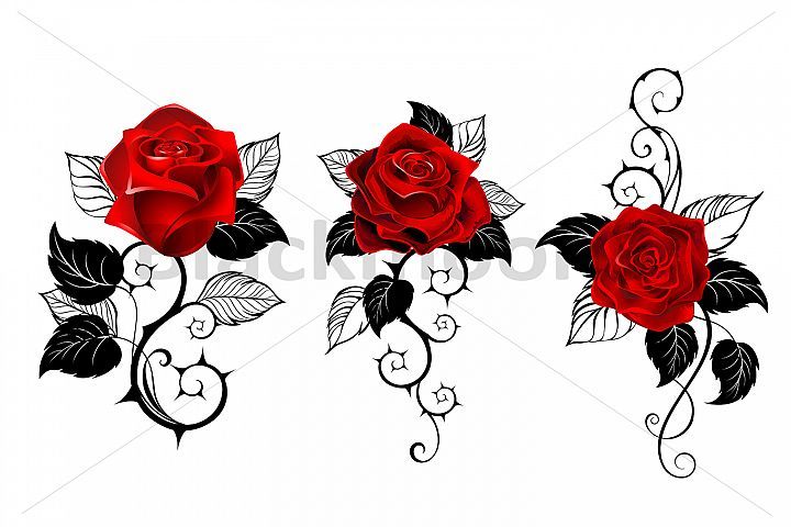 Detail White And Red Rose Tattoo Nomer 4