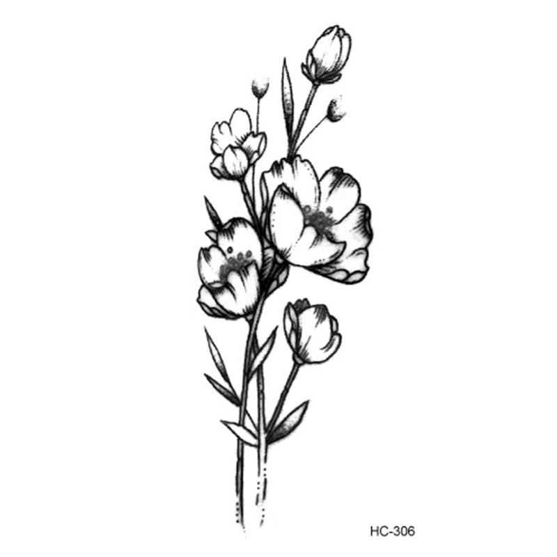 Detail Schwarze Blumen Tattoo Nomer 9