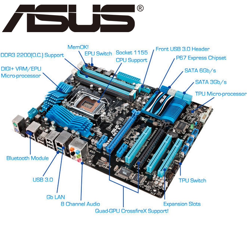 Detail Asus Blue Motherboard Nomer 11