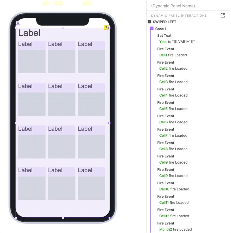 Axure Calendar Widget