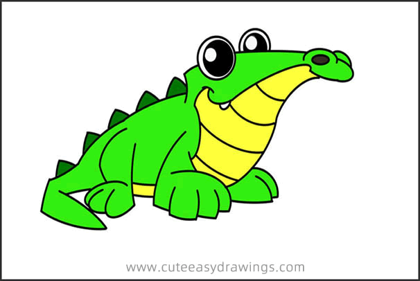Detail Crocodile Drawing Nomer 13