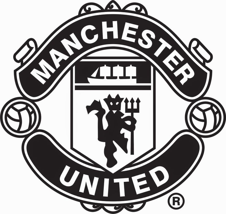 Manchester United Logo Black And White - KibrisPDR