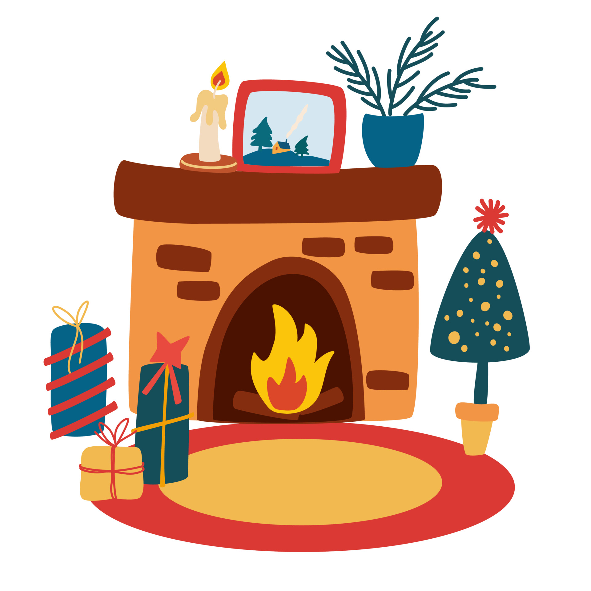 Detail Christmas Fireplace Png Nomer 6