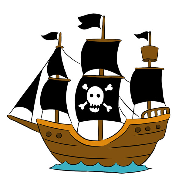 Detail Pirate Ship Drawing Nomer 2