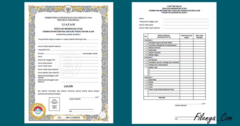 Detail Blangko Ijazah Paket C Nomer 22