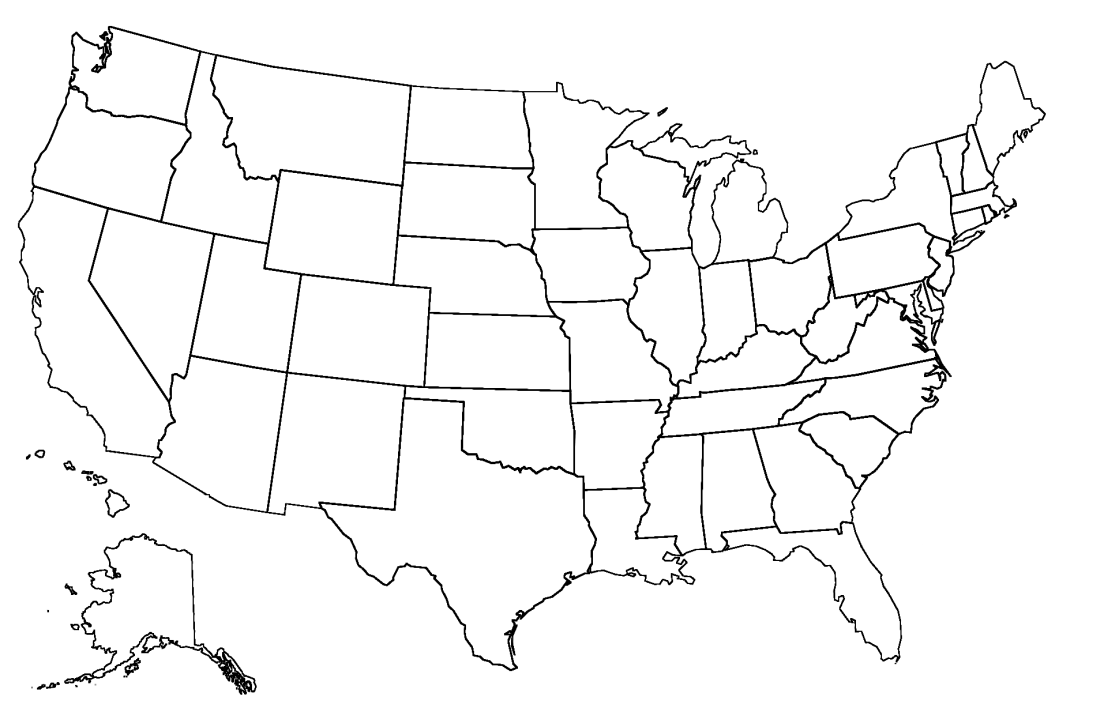 Detail Blank Map Of Usa Nomer 17