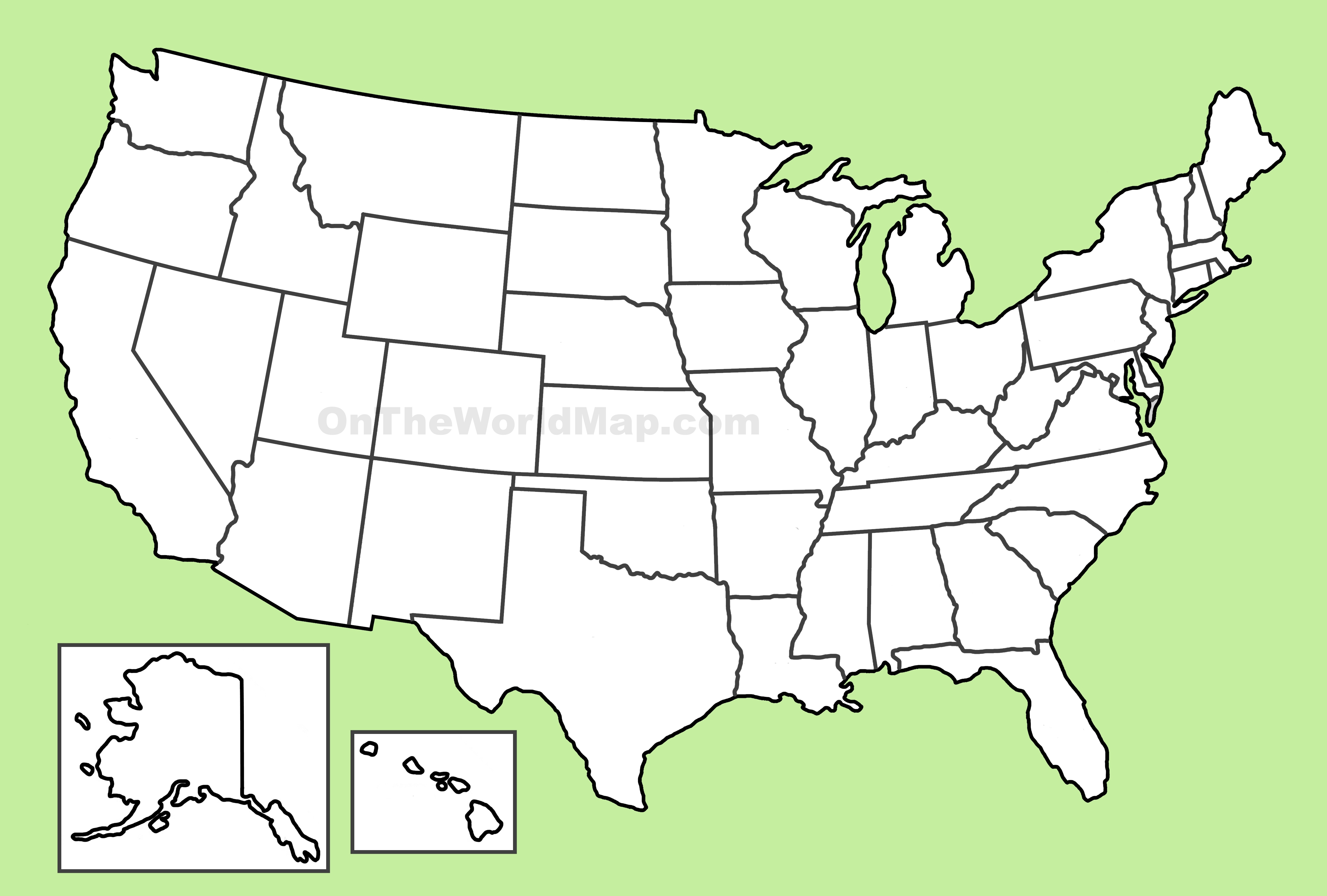 Detail Blank Map Of Usa Nomer 28