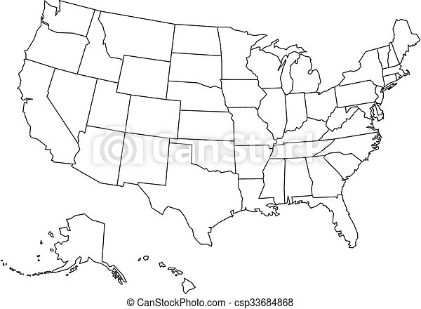 Detail Blank Map Of Usa Nomer 32