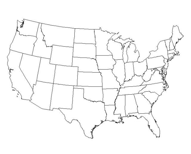 Detail Blank Map Of Usa Nomer 50