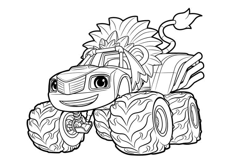 Detail Blaze Coloring Pages Nomer 18