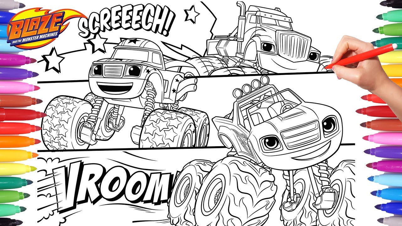 Detail Blaze Coloring Pages Nomer 28