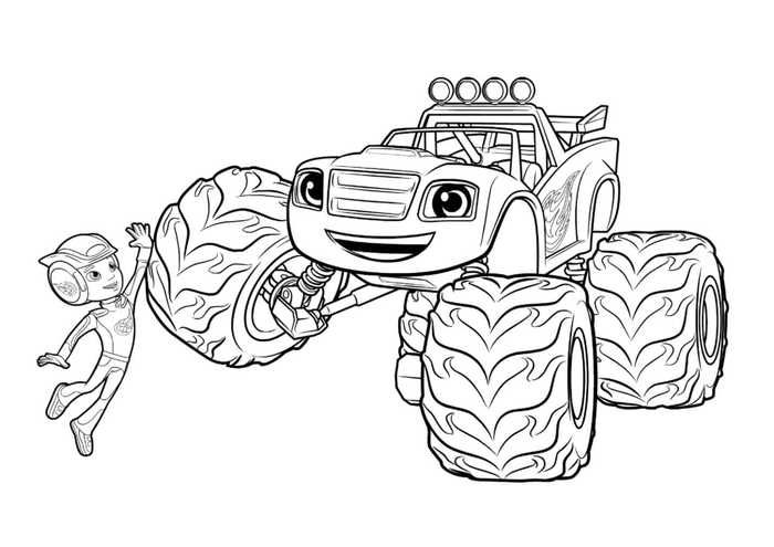 Detail Blaze Coloring Pages Nomer 5