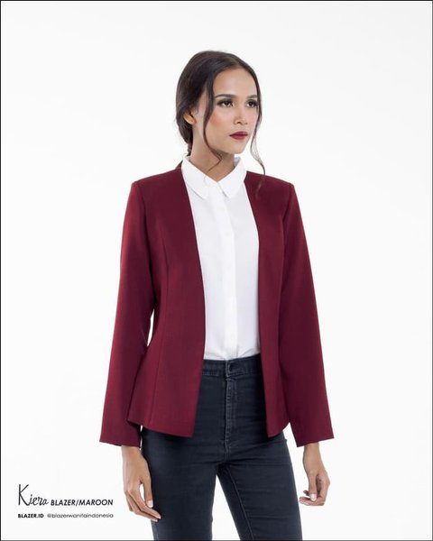 Detail Blazer Merah Maroon Wanita Nomer 3