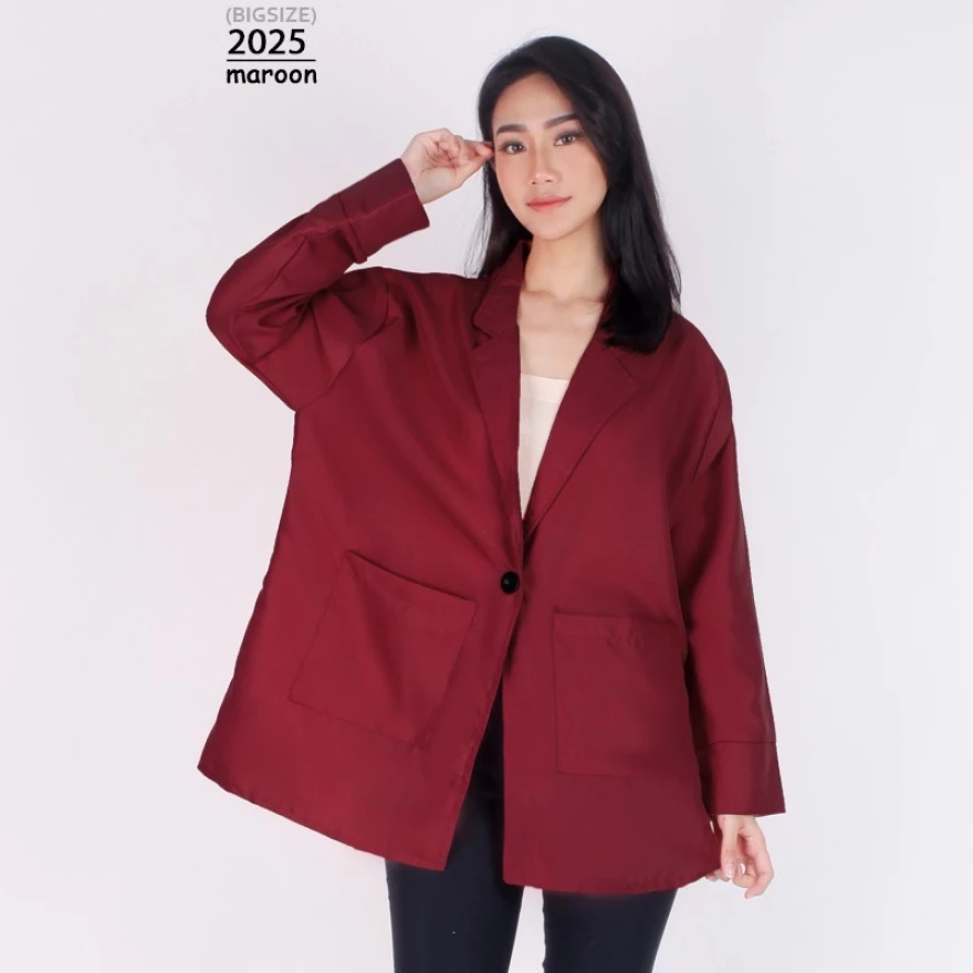 Detail Blazer Merah Maroon Wanita Nomer 32