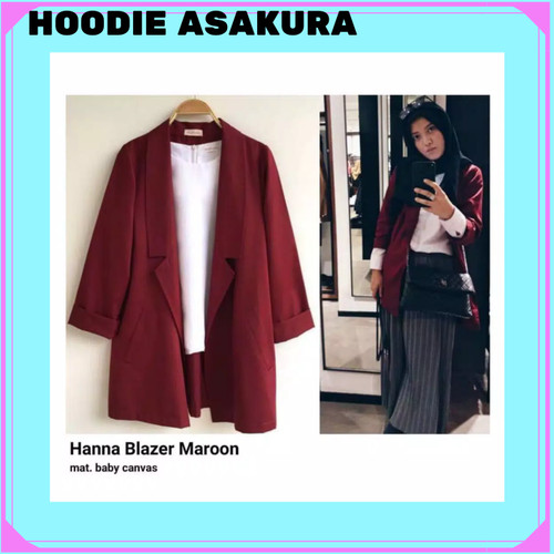 Detail Blazer Merah Maroon Wanita Nomer 39