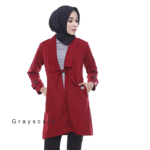 Detail Blazer Merah Maroon Wanita Nomer 5