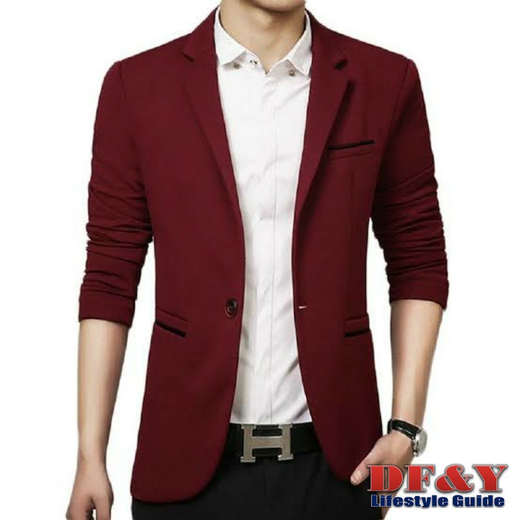 Detail Blazer Merah Maroon Wanita Nomer 44