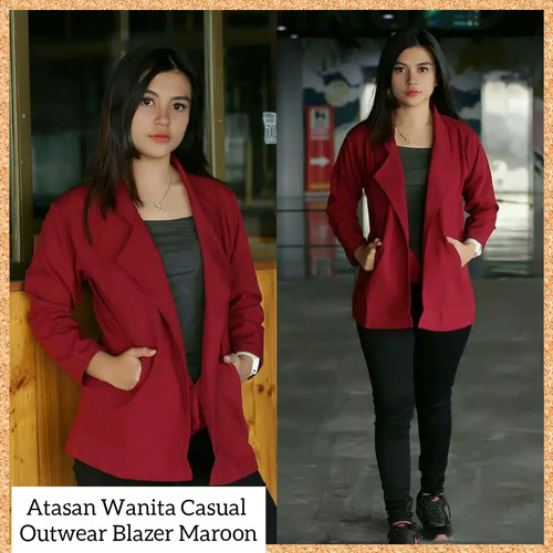 Detail Blazer Merah Maroon Wanita Nomer 47