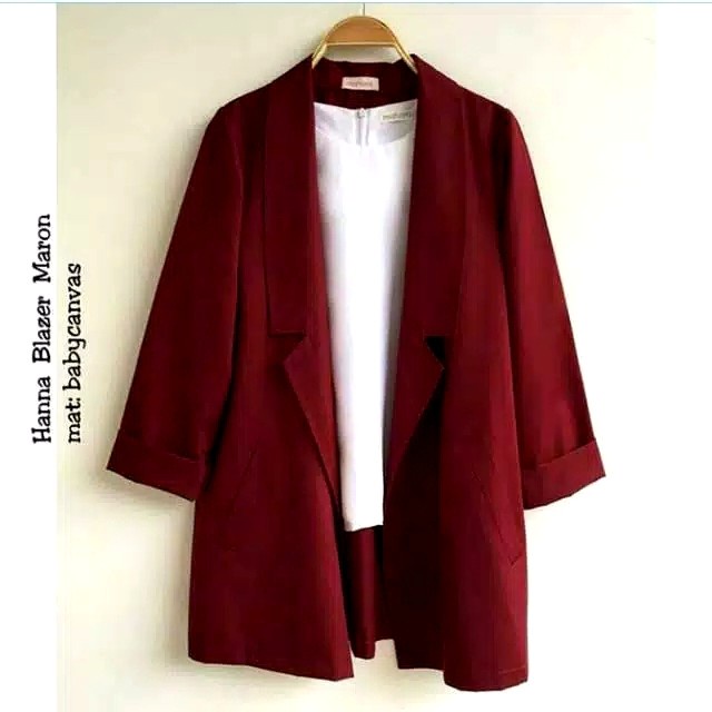 Detail Blazer Merah Maroon Wanita Nomer 50