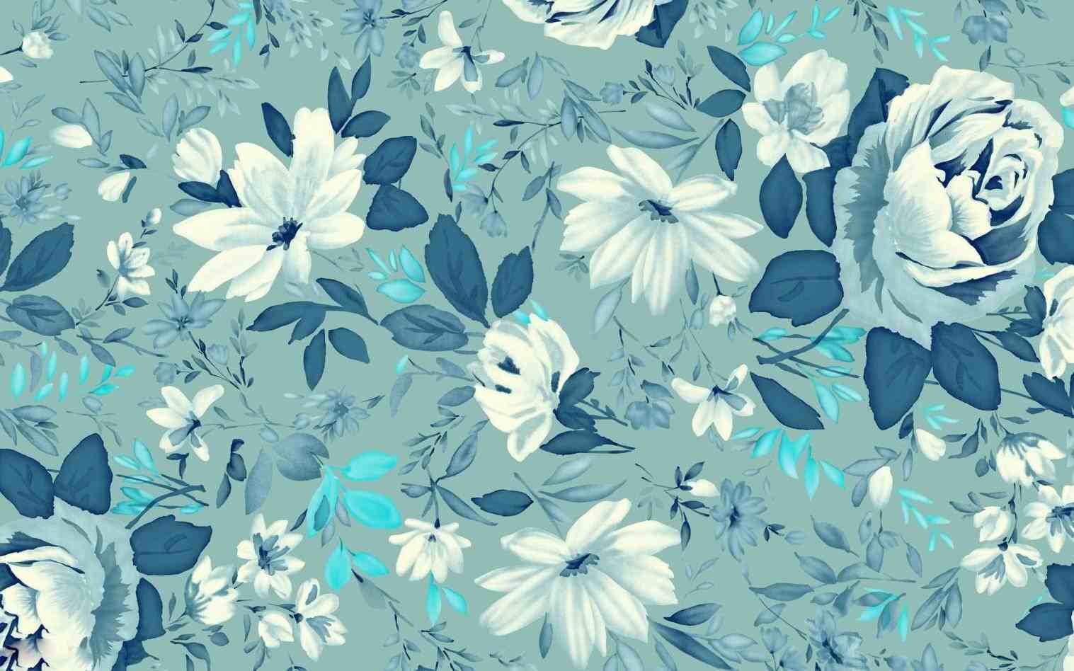 Detail Blue Floral Background Nomer 13