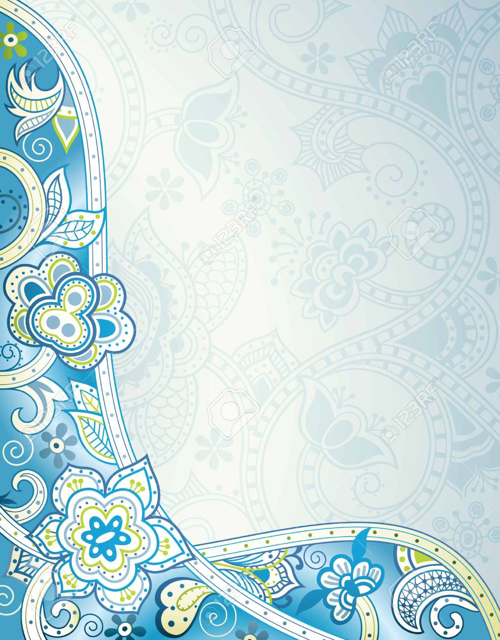 Detail Blue Floral Background Nomer 39