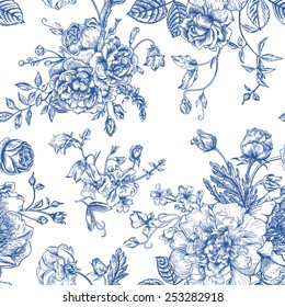 Detail Blue Floral Background Nomer 6