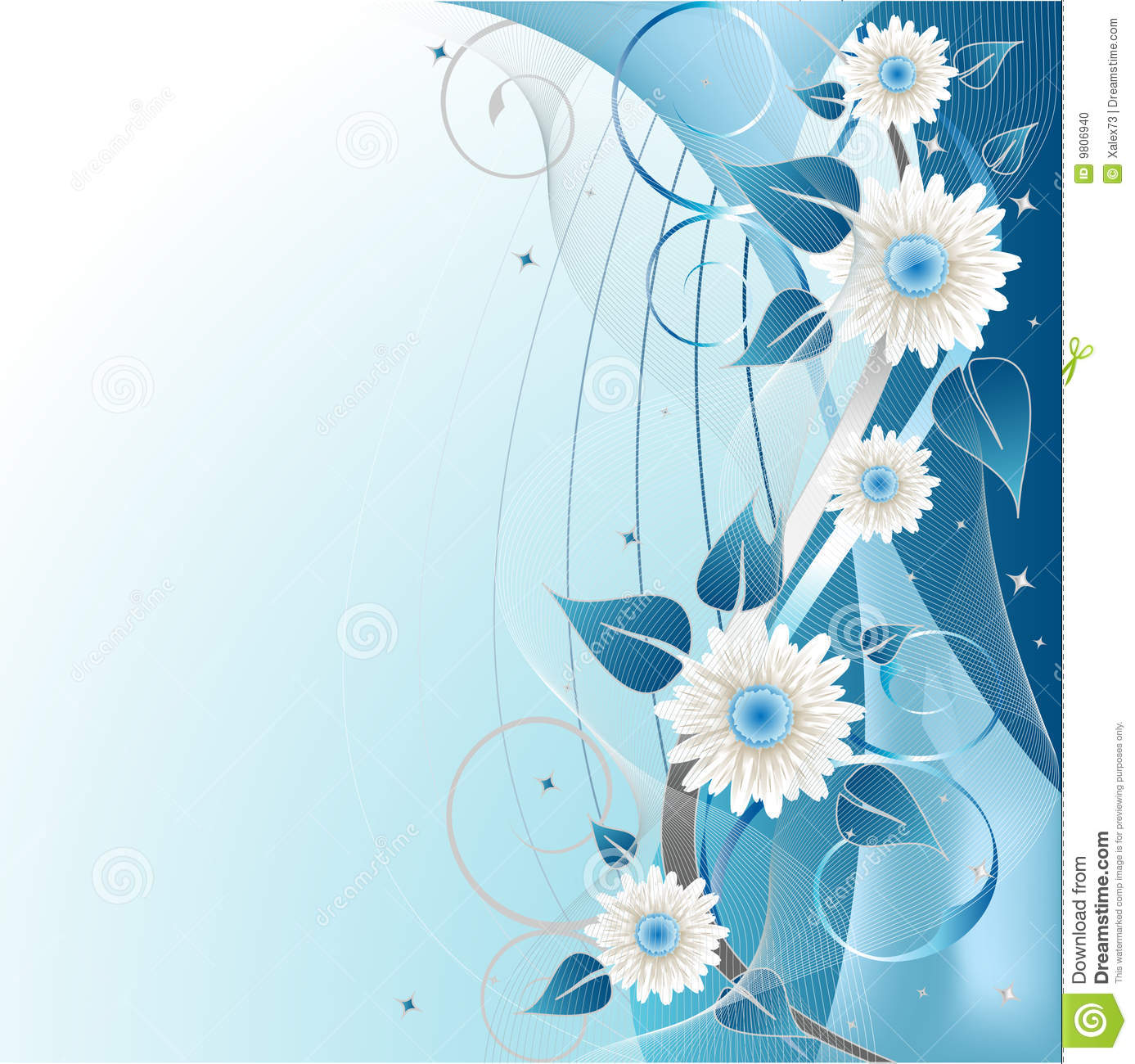 Detail Blue Floral Background Nomer 9