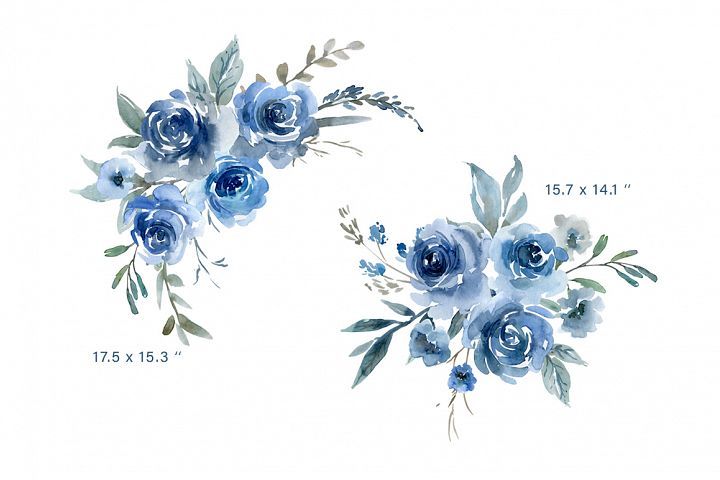 Detail Blue Flower Watercolor Nomer 2