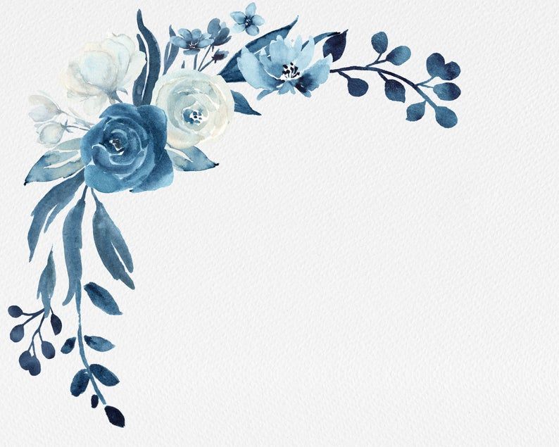 Detail Blue Flower Watercolor Nomer 14
