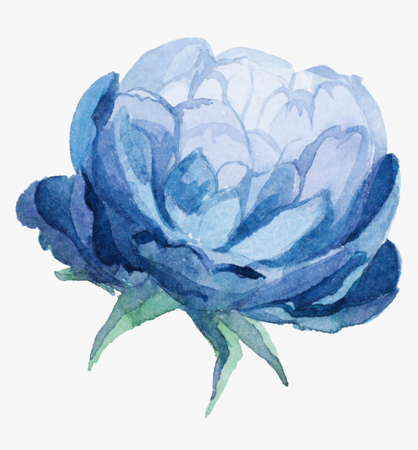 Detail Blue Flower Watercolor Nomer 17