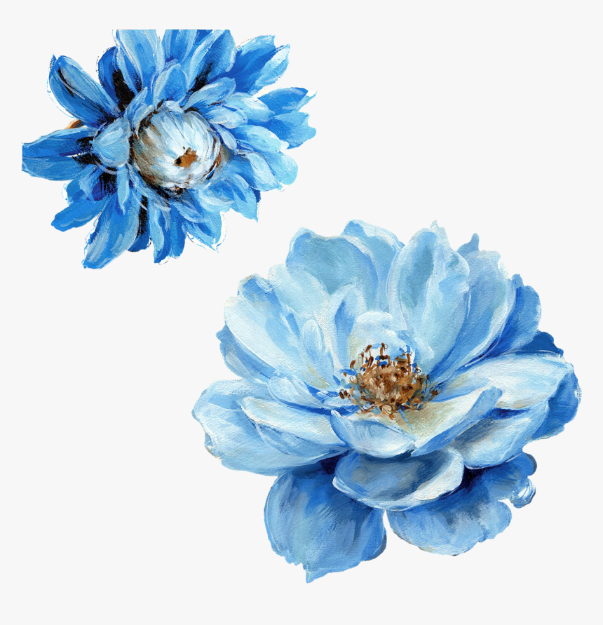 Detail Blue Flower Watercolor Nomer 21