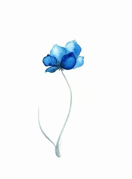 Detail Blue Flower Watercolor Nomer 26