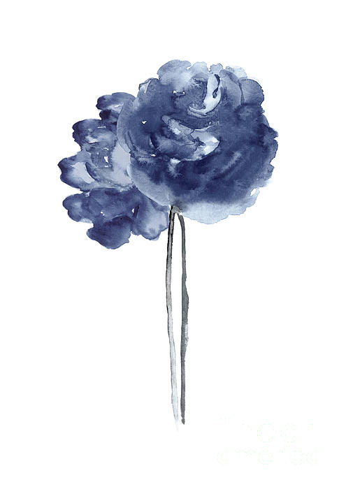 Detail Blue Flower Watercolor Nomer 5