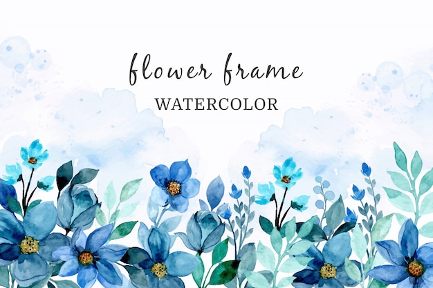 Detail Blue Flower Watercolor Nomer 49