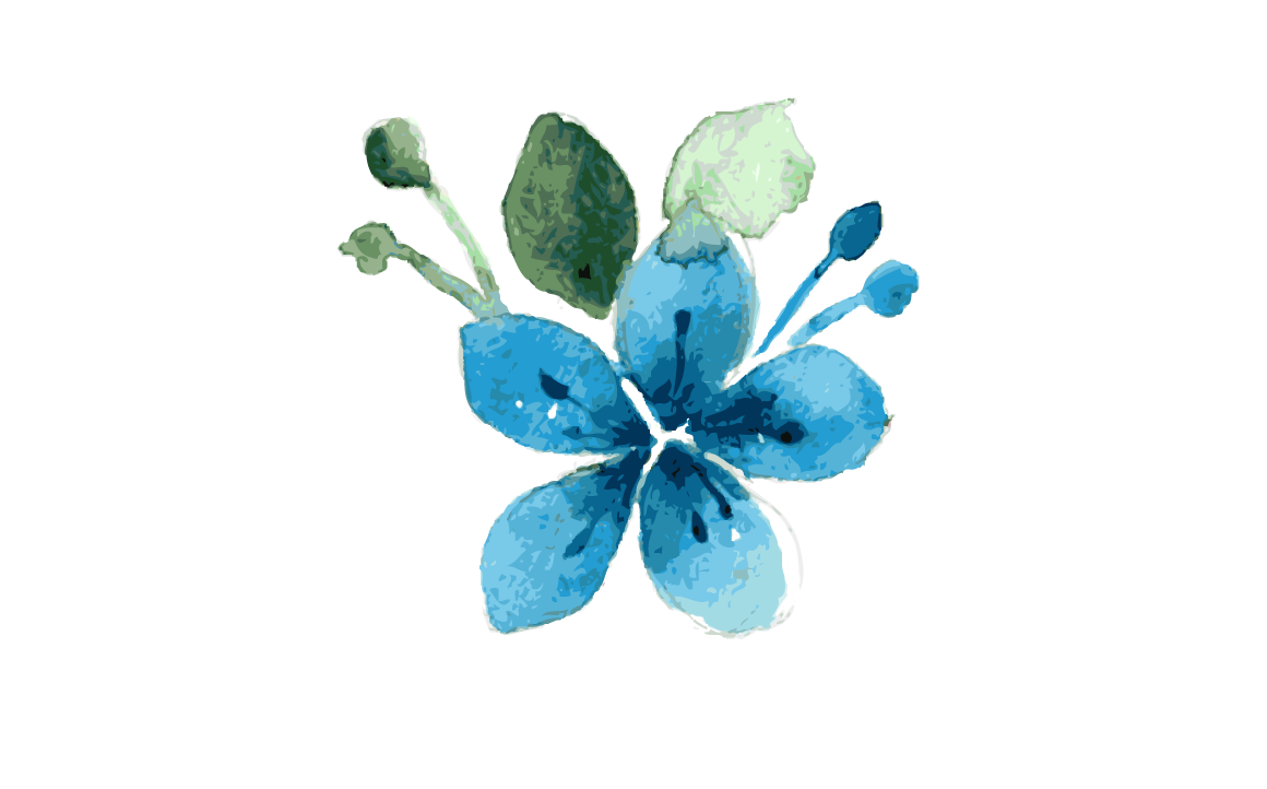 Detail Blue Flower Watercolor Nomer 7