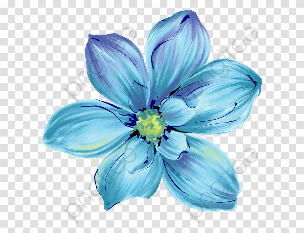 Detail Blue Flower Watercolor Png Nomer 28