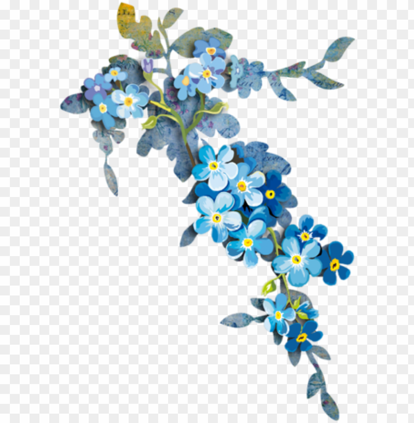 Detail Blue Flower Watercolor Png Nomer 56