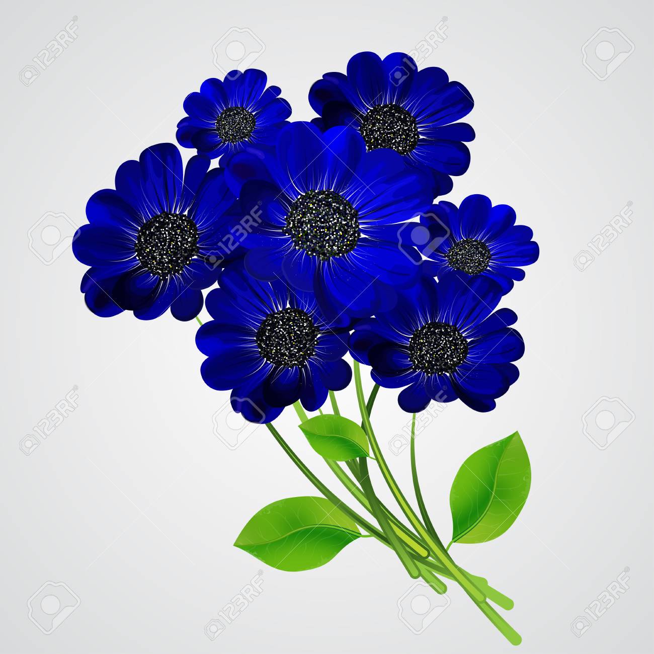 Detail Blue Flower White Background Nomer 38